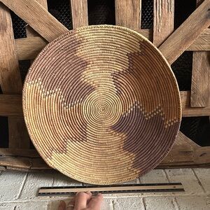 Vintage Handwoven Brown and Tan Basket